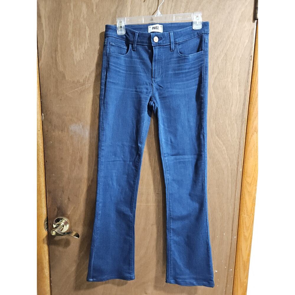 PAIGE Dark Wash HONOLULU High Rise Boot Cut BLACK LABEL Blue Jeans 28x30 *EUC - Picture 7 of 16